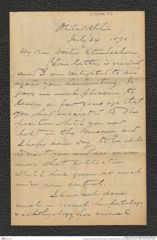 Nachlass Franz Steindachner, Brief von Edward Cope an Franz Steindachner (24.07.1898), Inv.Nr. 86.03, Seite 1